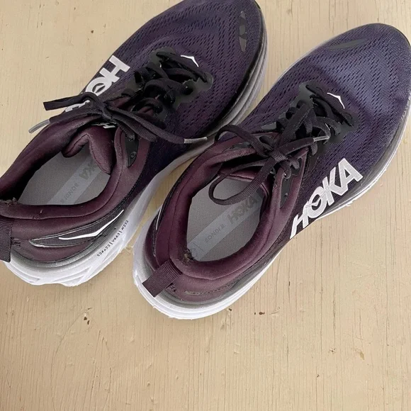 Hoka Black Athletic Shoes with Rocker Sole and Breathable Mesh - Picture 5 of 11